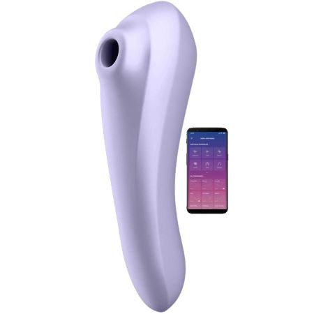 Satisfyer Dual Pleasure Lilac Telefon Kontrollü Emiş Güçlü Çift Taraflı Vibratör
