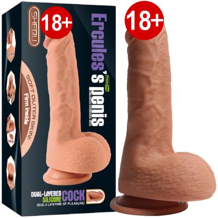 Shequ Ercules`s Penis Çift Katmanlı Sabitlenebilir Realistik Dildo 22