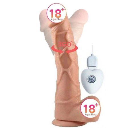 Shequ Vibrating Dildo Dönebilen Hareketli Titreşimli Penis 16 cm