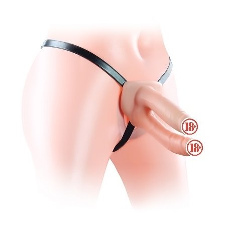 Unisex Hollow 18 cm Çift Taraflı İçi Boş Belden Bağlamalı Penis